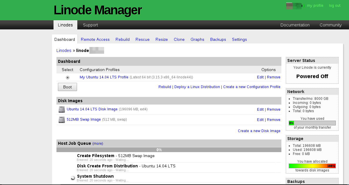 Boot Linode