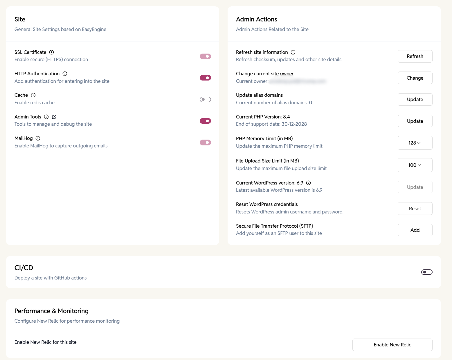 EE-site-configurations