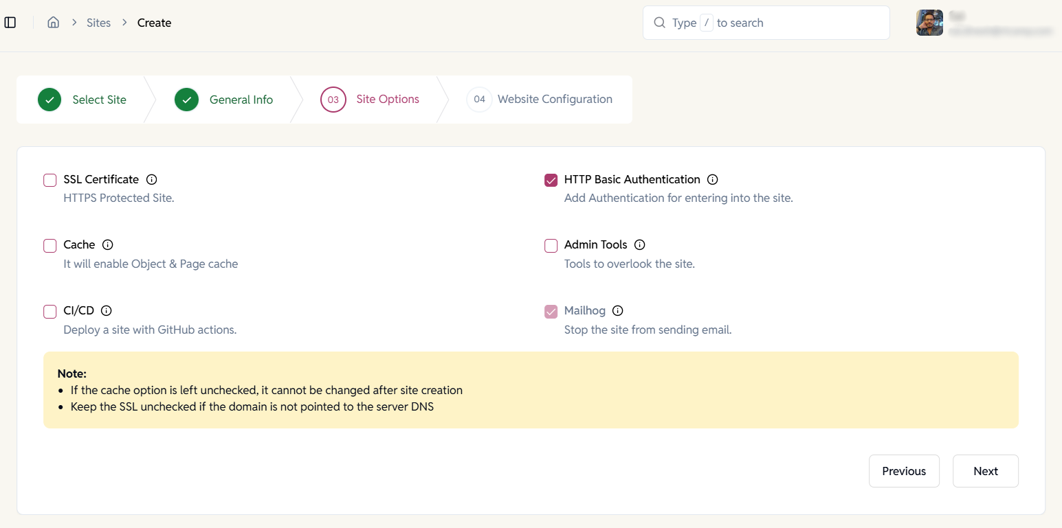 Select-ee-site-options