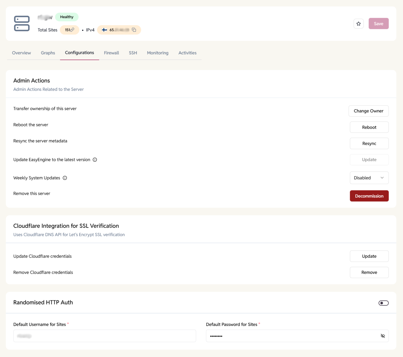 Server-configurations