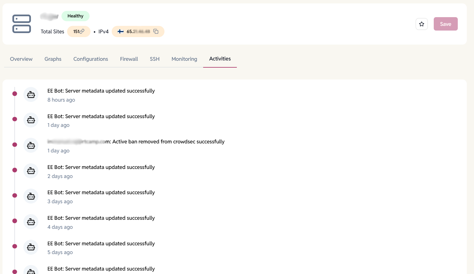 User-server-activities