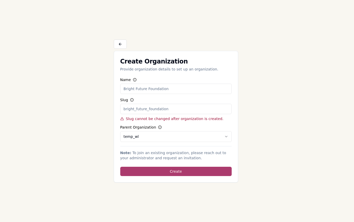 Creating a client organization with your agency as the parent